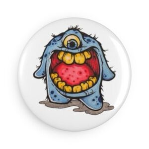 NEW Original Art - Mr. BBS - Monster Button Magnet